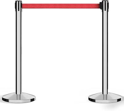 Our Retractable VIP Crowd Control Belt Stanchions are a heavy-duty, professional-grade solution built for high-traffic