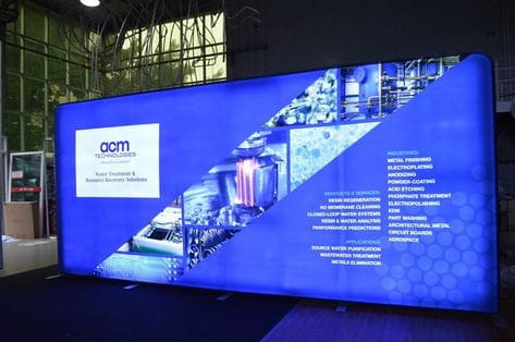 Our massive 20ft Backlit Tension Fabric Display is the ultimate showstopper guaranteed to steal show at your next trade