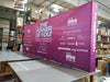 Our 20ft Straight Pop Up Fabric Display Table Kit includes a 6ft or 8ft fitted style cover to match your and black