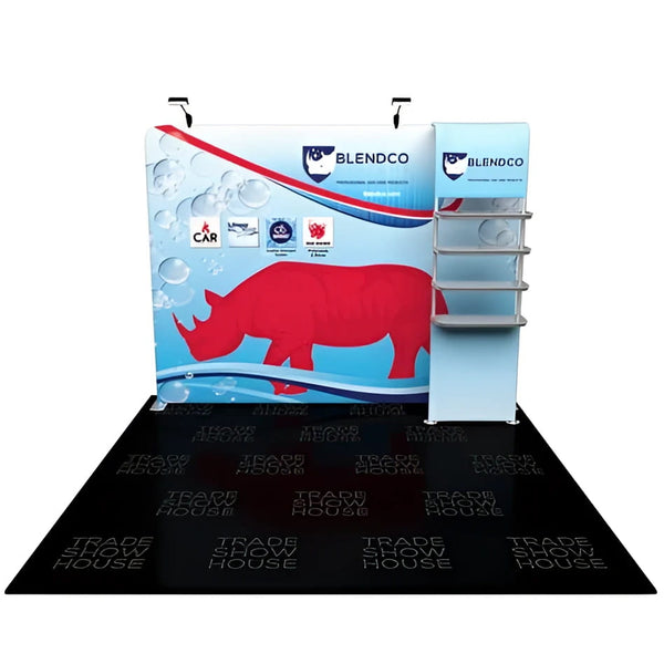 Red Rhinoceros Graphic on 28’’ Partial Waterfall Shelving Display
