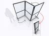 3-Panel Folding Safety Divider Partition Barriers with Wheels