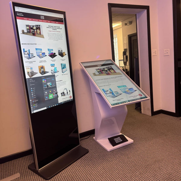 Stand out at your next trade show or expo with the 43 4K Digital Interactive Touchscreen Table Display Kiosk. Designed