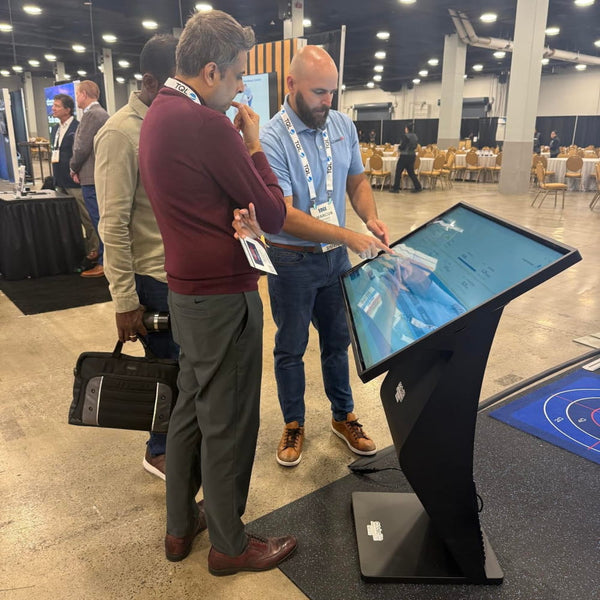 Stand out at your next trade show or expo with the 43 4K Digital Interactive Touchscreen Table Display Kiosk. Designed