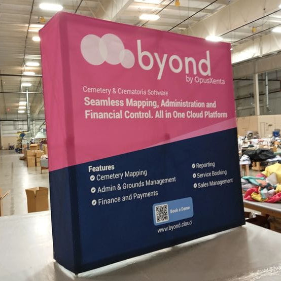 Our 5ft Tabletop Pop Up Fabric Display is a lightweight and easy to setup pop-up with stretch graphics included black