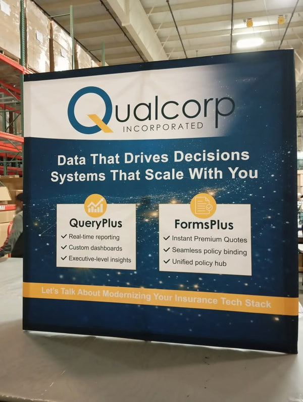 Our 5ft Tabletop Pop Up Fabric Display is a lightweight and easy to setup pop-up with stretch graphics included black