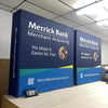 5ft Tabletop Pop Up Fabric Display with Merrick Bank banner