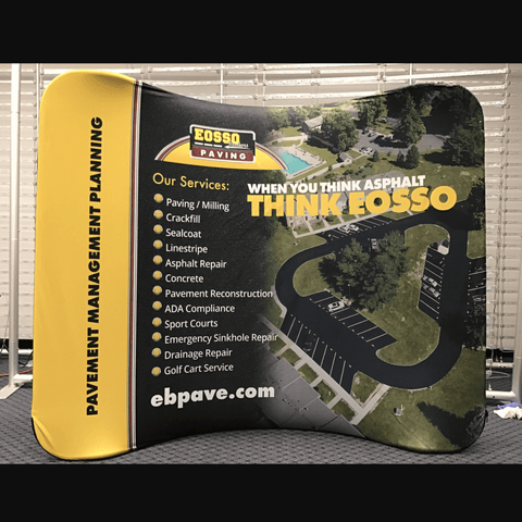 6ft Curved Tabletop Tension Fabric Display - Tabletop Tension Fabric Displays