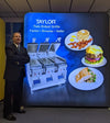 Our 8ft Backlit Tension Fabric Display Kit is an ultra-bright and vivid portable backlit trade show display