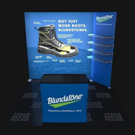 Our 8ft Backlit Tension Fabric Display is an ultra-bright and vivid portable backlit trade show display that showcase