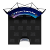 Blue curved banner with Fortanix logo and trade show text on 8ft podium kit