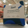 Our 8ft Curved Tension Fabric Display Kit is a sleek and modern style backdrop that features aluminum tube system frame