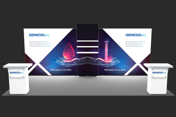 Our 8ft Frameless SEG Lightbox Display is one of the easiest and brightest displays on exhibit market, featuring