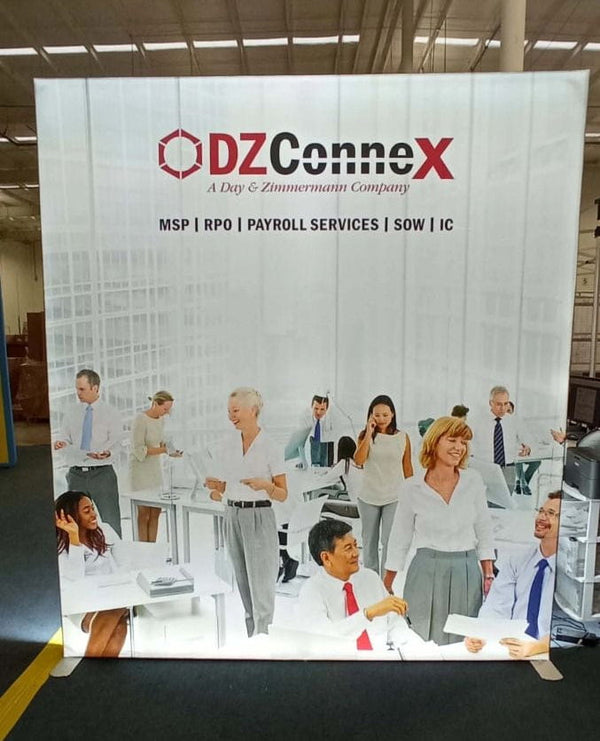 Our 8ft Frameless SEG Lightbox Display is one of the easiest and brightest lightbox displays on exhibit market,