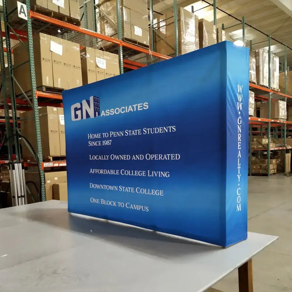 Our 8ft Tabletop Pop Up Fabric Display Kit is the perfect trade show on go that features a lightweight and easy
