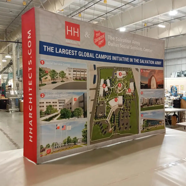 Our 8ft Tabletop Pop Up Fabric Display Kit is the perfect trade show on go that features a lightweight and easy