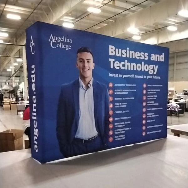 Our 8ft Tabletop Pop Up Fabric Display is a lightweight and easy to setup pop-up with stretch graphics included black