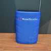 Blue cylindrical display stand in C900 Hard Shipping Case with Wheels