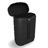 Black rugged plastic C900 hard shipping case with wheels, hinged lid and zipper