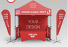 Our 10ft Custom Printed Pop Up Tent with Backwall features a lightweight, stable rust-resistant aluminum frame