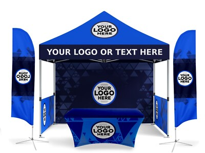 Our 10ft Custom Printed Pop Up Tent with Backwall and Sidewalls features a lightweight, stable rust-resistant aluminum