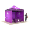 Our 10ft Custom Printed Pop Up Tent with Backwall and Sidewalls features a lightweight, stable rust-resistant aluminum