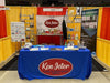 Our premium dye-sublimated, custom printed drape table covers are the perfect complementary tabletop display accessory