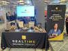 Our premium dye-sublimated, custom printed drape table covers are the perfect complementary tabletop display accessory