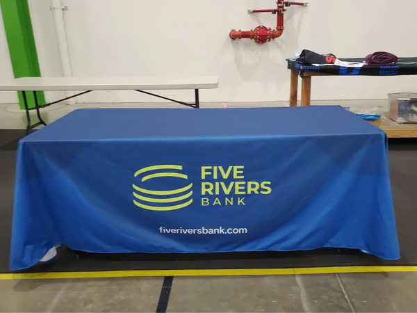 Our premium dye-sublimated, custom printed drape table covers are the perfect complementary tabletop display accessory