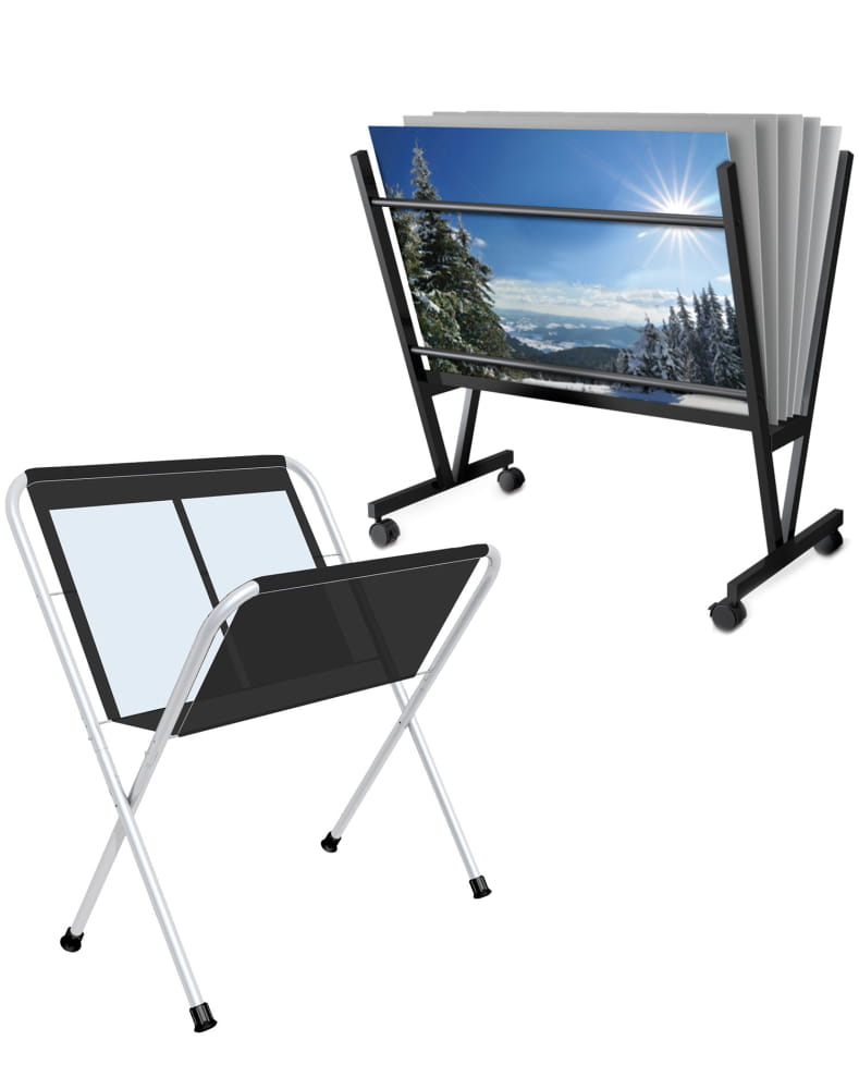 Metal print racks for wide trade show displays – Trade Show House