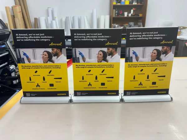 Our Mini Table Top Retractable Banner Stand offers a compact and stylish way to display your brand or message