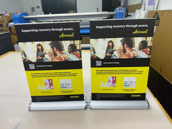 Our Mini Table Top Retractable Banner Stand offers a compact and stylish way to display your brand or message