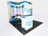 Modern geometrically patterned Kalena booth in 10x10 VHE-Modular Exhibit Kit 19a