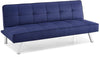 Modern Convertible Sofa Lounge Couch - Navy Blue Polyester Fabric