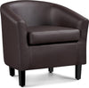 Faux Leather Club Chairs - Set of 1 / Espresso