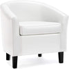 Faux Leather Club Chairs - Set of 1 / White