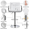 Modern white leather swivel armrest barstool with chrome frame