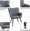 Modern Upholstered Curved Back Fabric Linen Accent Chairs