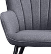 Modern Upholstered Curved Back Fabric Linen Accent Chairs