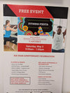 Red and black poster for free fitness event at RWJ Rahway Fitness & Wellness Center