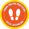 Peel & Stick Footprint Social Distancing Stickers - 12 x 12 / Orange/Yellow