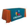 Personalized middle fabric table runners can put the finishing touch on a covered with solid color cover (under throw).