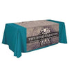 Personalized middle fabric table runners can put the finishing touch on a covered with solid color cover (under throw).