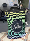 Vibrant psychedelic wave table cover for Pop Up Hydraulic Podium