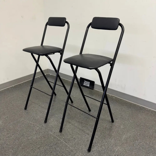 Portable Counter Height Leather Folding Bar Stool with Low Backrest