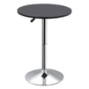 Round Hydraulic Bar Table - Black / No Custom Logo Top