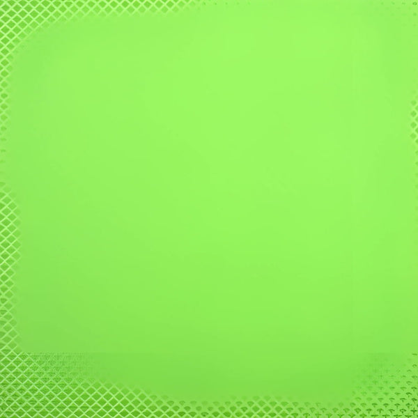 Bright lime green textured interlocking trade show flooring with diamond pattern