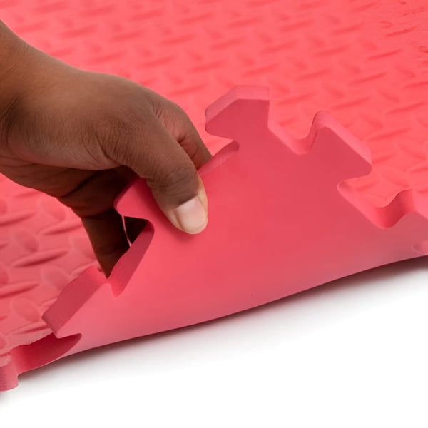 Pink soft diamond pattern interlocking trade show foam floor mat