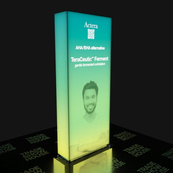 Our 3.5ft x 8ft Backlit SEG Light Box Wall is the ultimate showstopper guaranteed to steal show at your next trade