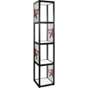 Twist-Lock Portable Showcase Display Cabinet Tower with 4 Shelves