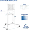 V2 White Rotating Vertical TV Monitor Stand with Wheels - TV Monitor Stands